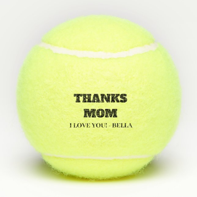 Balles De Tennis Personnalisé Merci Maman Tennis Balls (Dos)