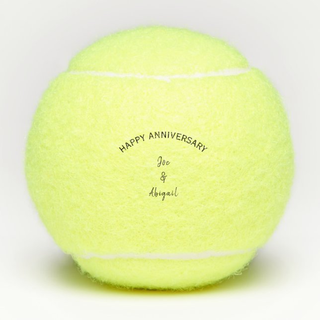 Balles De Tennis Personnalisé Personnalisé Joyeux Anniversaire Scri (Devant)