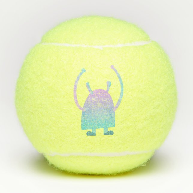 Balles De Tennis Petit Monstre Bleu (Devant)