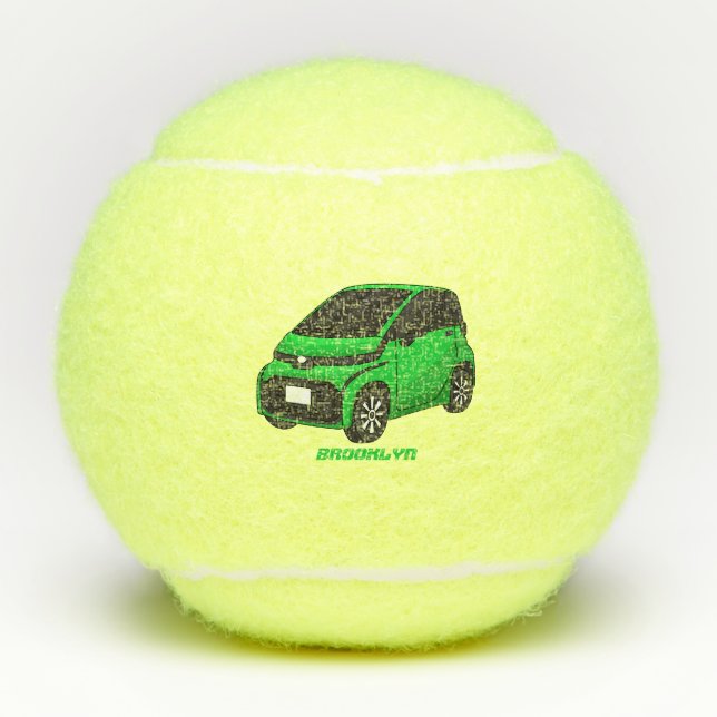 Balles De Tennis Petite voiture verte de taille micro (Devant)