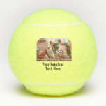 Balles De Tennis Photo et texte personnalisés<br><div class="desc">Boules de tennis photo et texte personnalisées</div>