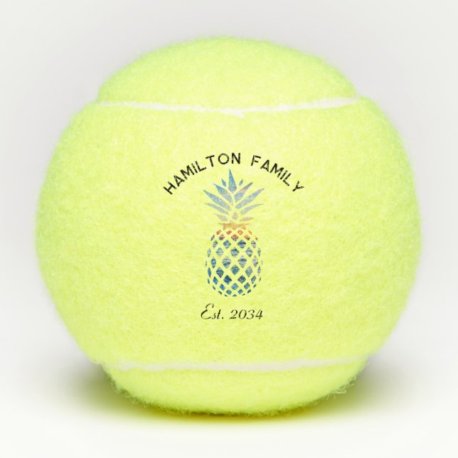 Balles De Tennis Pineappal Coastal Sunset Beach Family Swag (Devant)