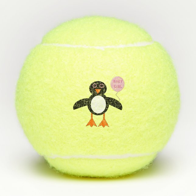 Balles de tennis Pingouin Fille Bébé Rose Mignon (Devant)