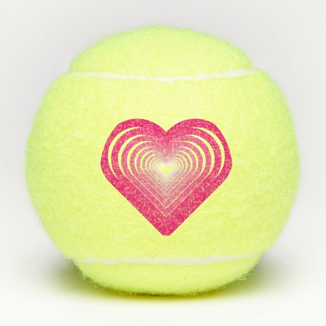 Balles De Tennis Pink Heart Tennis Balls cadeau (Devant)