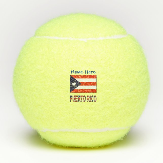 Balles De Tennis Porto Rico Porto Rico Drapeau bleu Personnalisé (Devant)