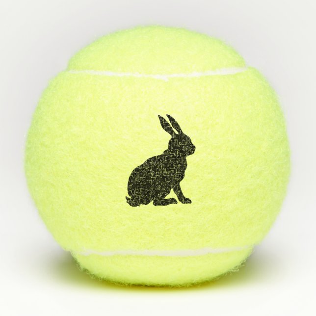 Balles De Tennis Profil latéral du lapin en silhouette noire assis (Devant)