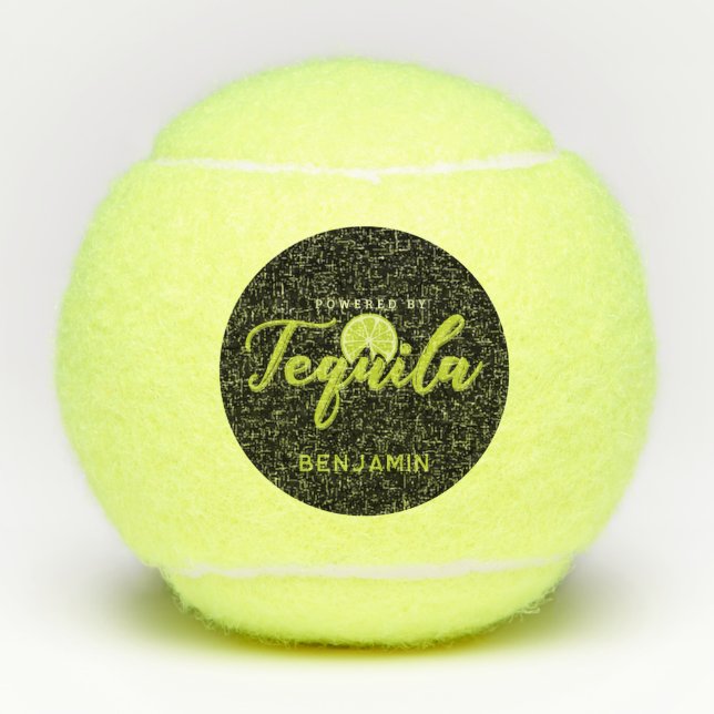 Balles De Tennis Propulsé par Tequila Lime Green Funny Personnalisé (Devant)
