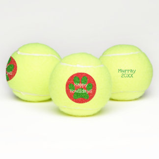 Balles De Tennis Red Green Joyeux Howlidays Fêtes Noël Noël Noël No