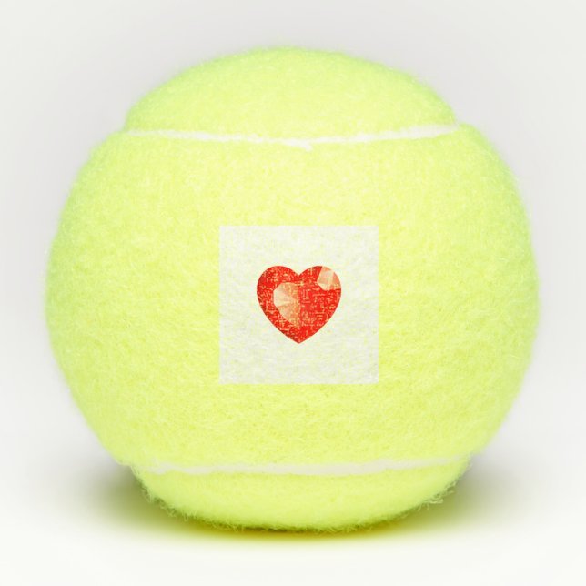 Balles De Tennis Red Heart Logo Style Passion Penn Championnat (Devant)