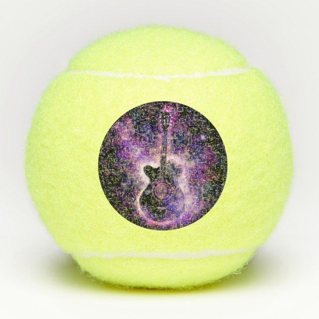 Balles De Tennis Rock et Roll Guitare Musique Tennis Balls (Devant)