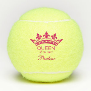 Balles de tennis roses personnalisées Reine du cou