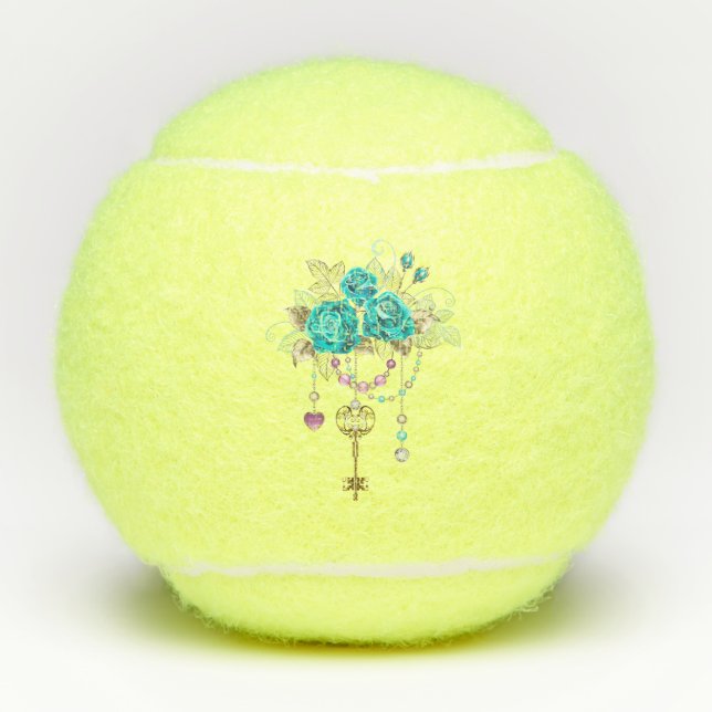 Balles De Tennis Roses turquoise avec touches (Devant)