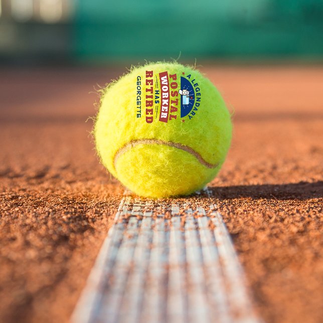 Balles De Tennis Sac de travail postal à la retraite Retraite perso (Retired Postal Worker Gag Retiring Personalized Tennis Balls)