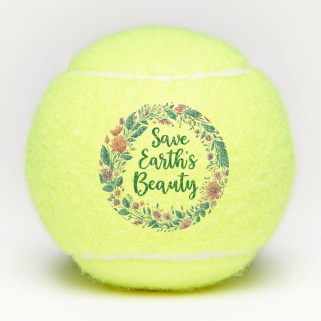 Balles De Tennis Sauvez la beauté de la Terre (Devant)