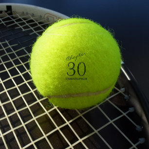 Balles De Tennis Script bleu 30e anniversaire