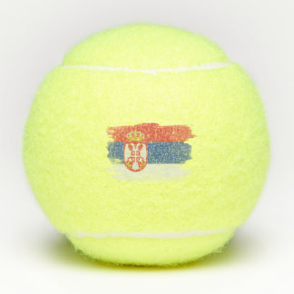 Balles De Tennis Serbia flag brush stroke, national flag