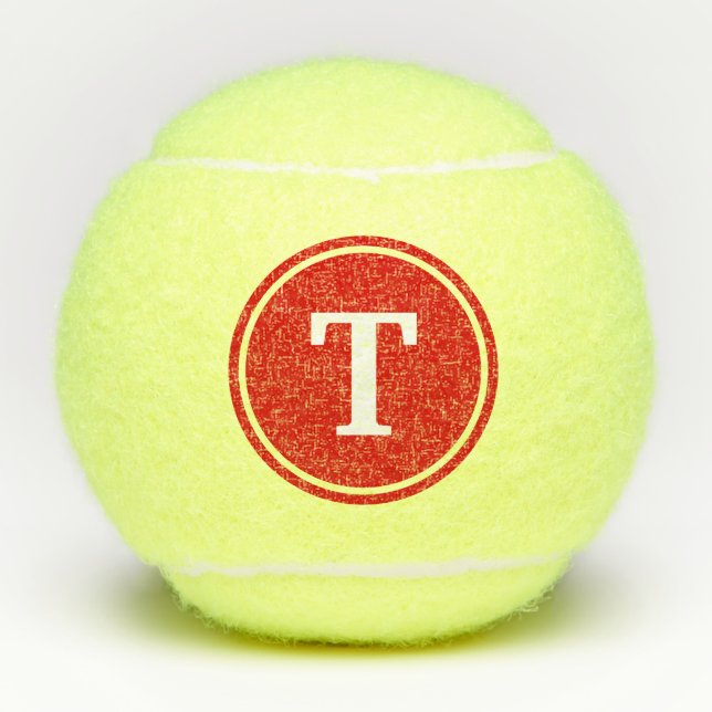 Balles De Tennis Série de points rouges Monogramme (Devant)