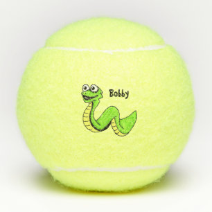 Balles De Tennis Serpent de dessin grand sourire vert clair jaune