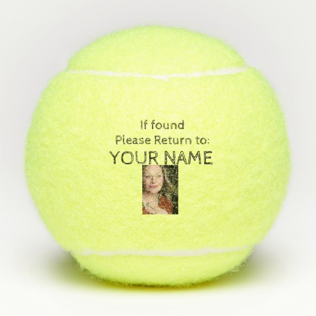 Balles De Tennis Si veuillez trouver retour à VOTRE NOM (Devant)