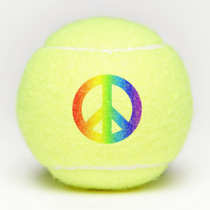 Balles De Tennis Signe de paix d'arc-en-ciel