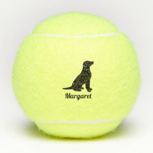 Balles De Tennis Silhouette noire personnalisée de Labrador