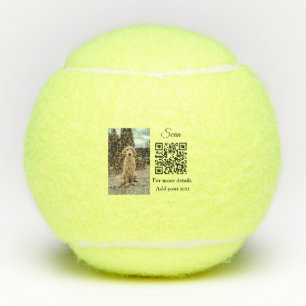 Balles De Tennis Simple animal name details QR code add text photo