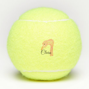 Balles De Tennis Simple cygne rose rouge visage aquarelle animal pe