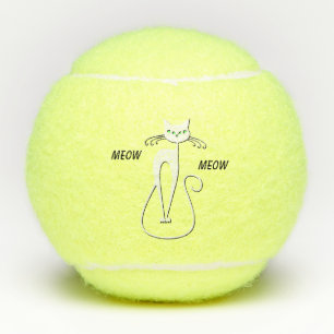 Balles De Tennis Slinky Black Cat Meow Meow Texte Personnalisé Yeux