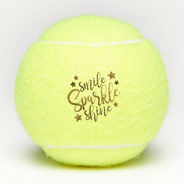 Balles De Tennis Smile Sparkine Shine Black Gold Personnalisé (Devant)