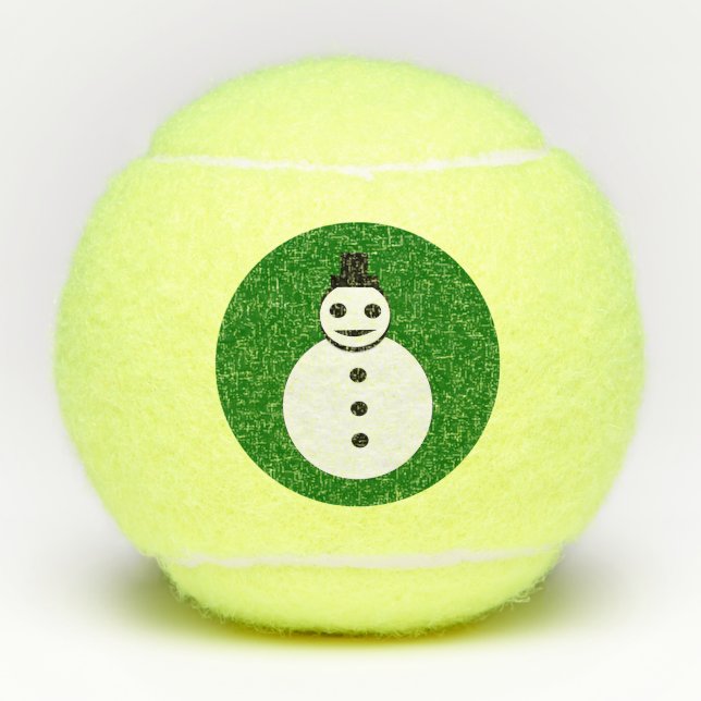 Balles De Tennis Snowman de Noël souriant (Devant)