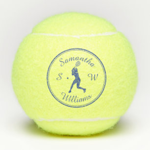 Balles De Tennis Sport Personnalisé Joueur de tennis Blue Silhouett