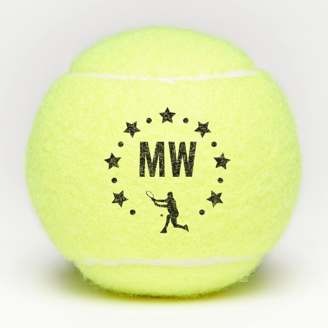 Balles De Tennis Star Player Monogrammé (Devant)