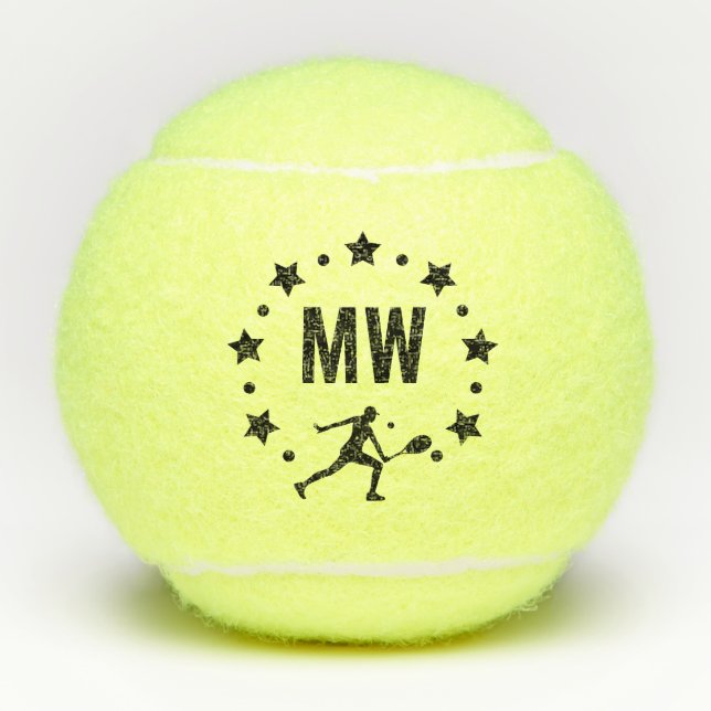 Balles De Tennis Star Player Monogrammé (Devant)