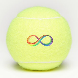 Balles De Tennis Symbole d'infinité arc-en-ciel stratifié