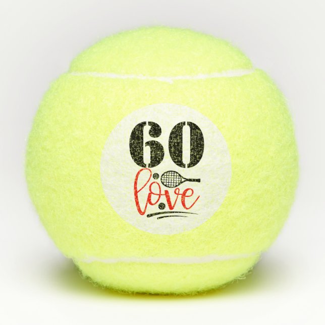 Balles De Tennis Tennis 60e anniversaire et soixante nombre avec am (Devant)