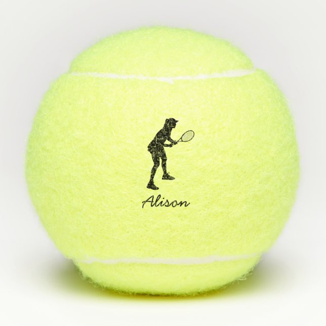 Balles De Tennis Tennis Girl Nom personnalisé Personnalisé (Devant)