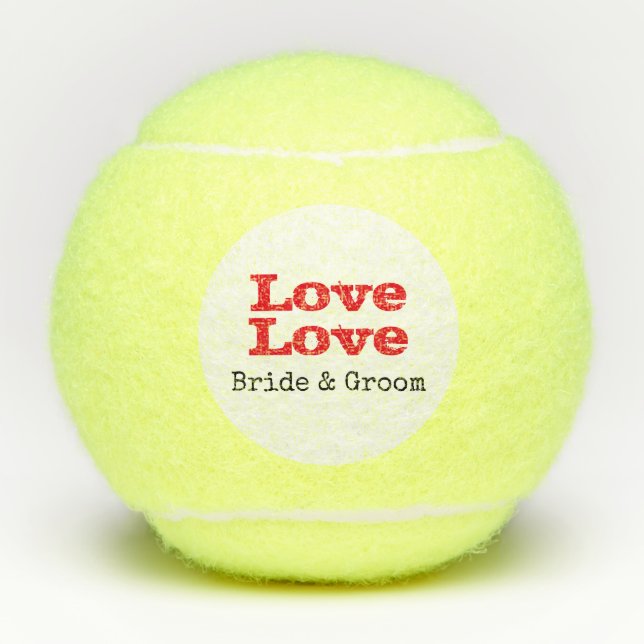 Balles De Tennis Tennis Love Love mariée et mariage de mariée (Devant)