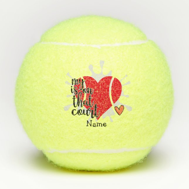Balles De Tennis Tennis Mon coeur est sur le court pour le joueur T (Devant)