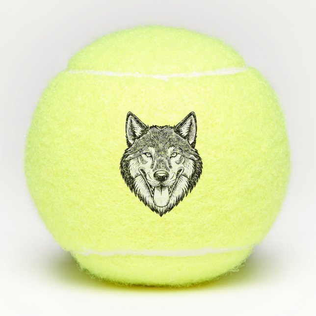 Balles De Tennis Tête de loup de face (Devant)
