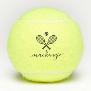 Balles De Tennis Texte de script élégant personnalisé