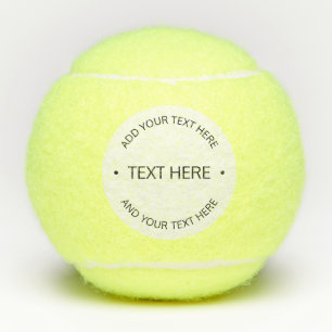 Balles De Tennis Texte modifiable simple et moderne Blanc et noir