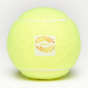 Balles De Tennis Texte personnalisé avec image de logo de feuille S