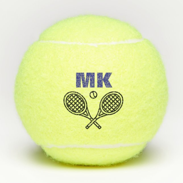 Balles De Tennis Thème de tennis Big Bold Monogramme (Devant)