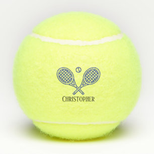 Balles De Tennis Thème de tennis Blue Monogramme Nom