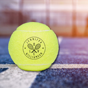 Balles De Tennis Thème de tennis personnalisé Monogramme Nom Amour