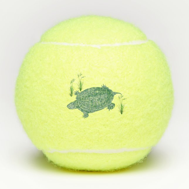 Balles De Tennis Tortue de mer verte (Devant)