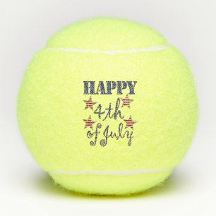 Balles De Tennis Typographie de Happy 4 juillet Stars and Stripes