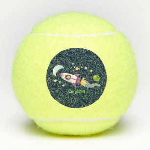 Balles De Tennis Un adorable vaisseau-fusée dans l'espace dessin an