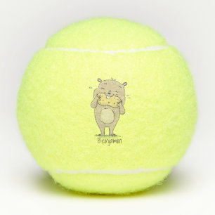 Balles De Tennis Un joli hamster souriant avec un dessin animé d'ar