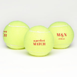 Balles De Tennis Un Match Parfait ! Mariage monogramme